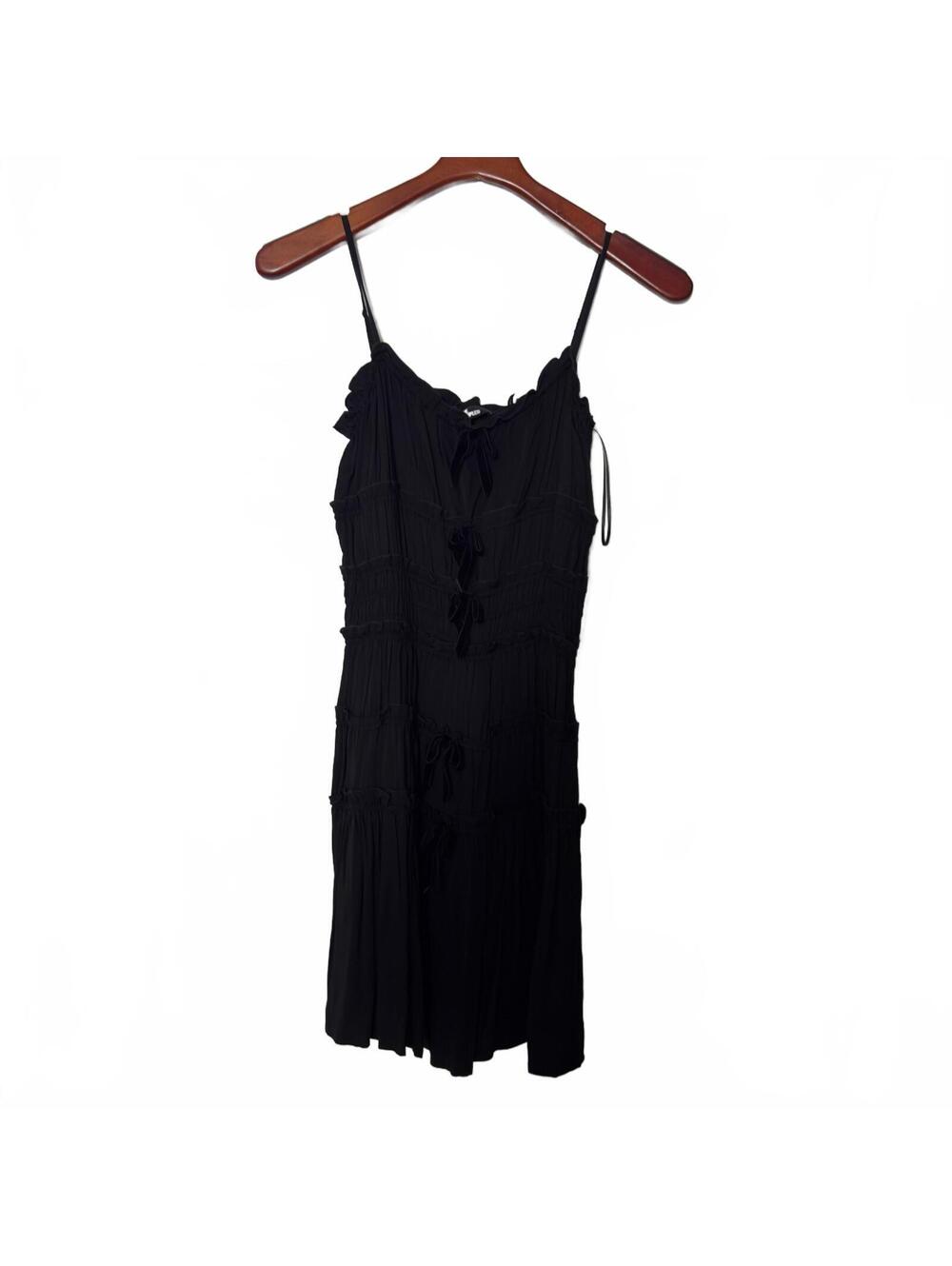 NWT $275 The Kooples Black Spaghetti Strap Dress Size 0WT